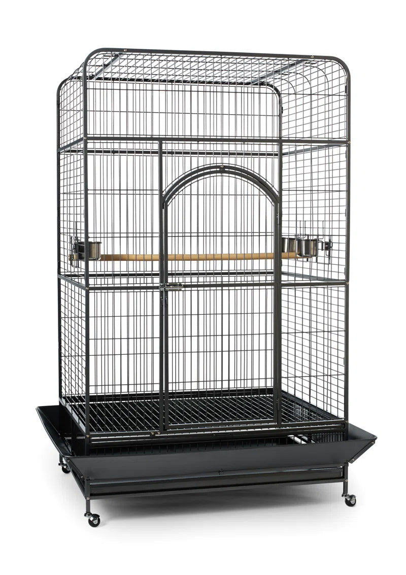 Briceno 78.25'' Steel Flat Top Floor Bird Cage with Wheels
