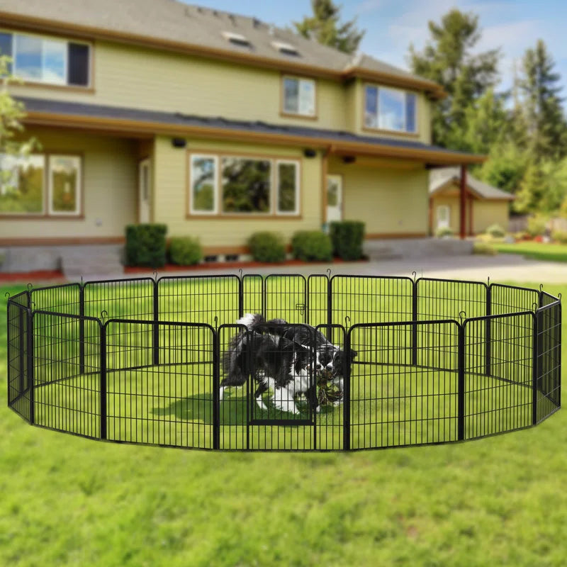 32'W X 24/32/40"H 16 Panel Outdoor Indoor Heavy Duty Dog Pens Pet Fence with 2 Doors