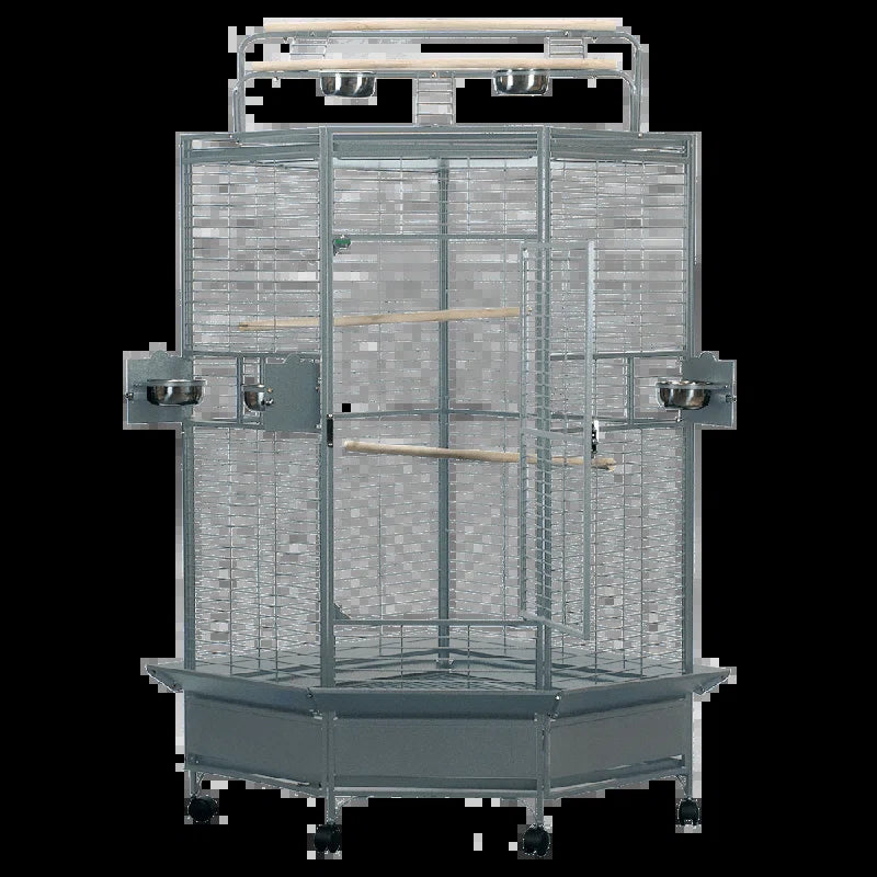 Meachum 72'' Iron Play Top Floor Bird Cage with Perch