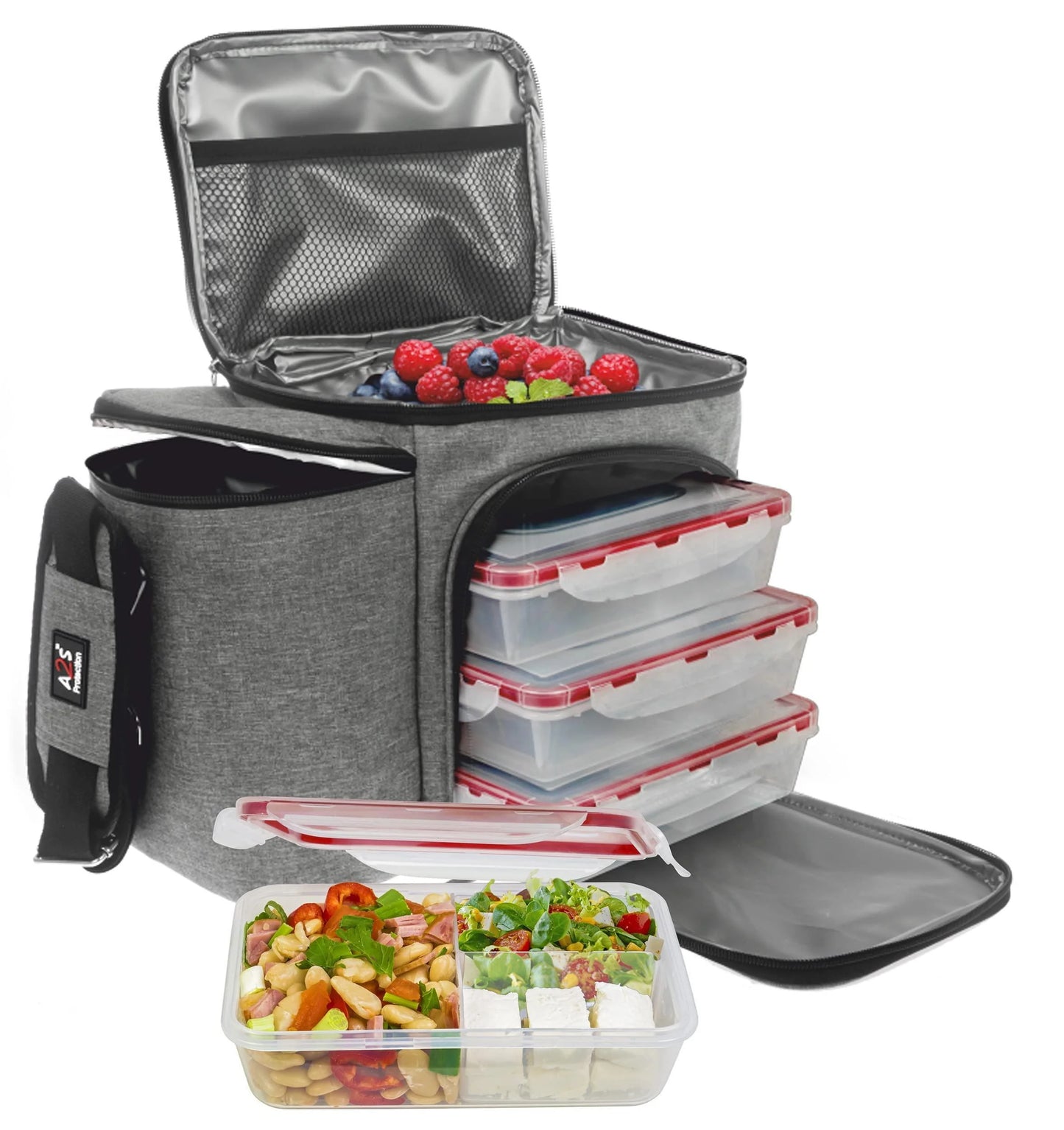 Meal Prep Lunch Box 3 Piece Set Insulated Box for Women Men 3 Bento Containers