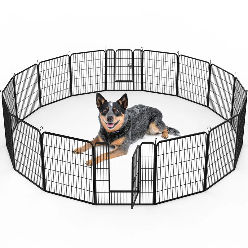 32'W X 24/32/40"H 16 Panel Outdoor Indoor Heavy Duty Dog Pens Pet Fence with 2 Doors