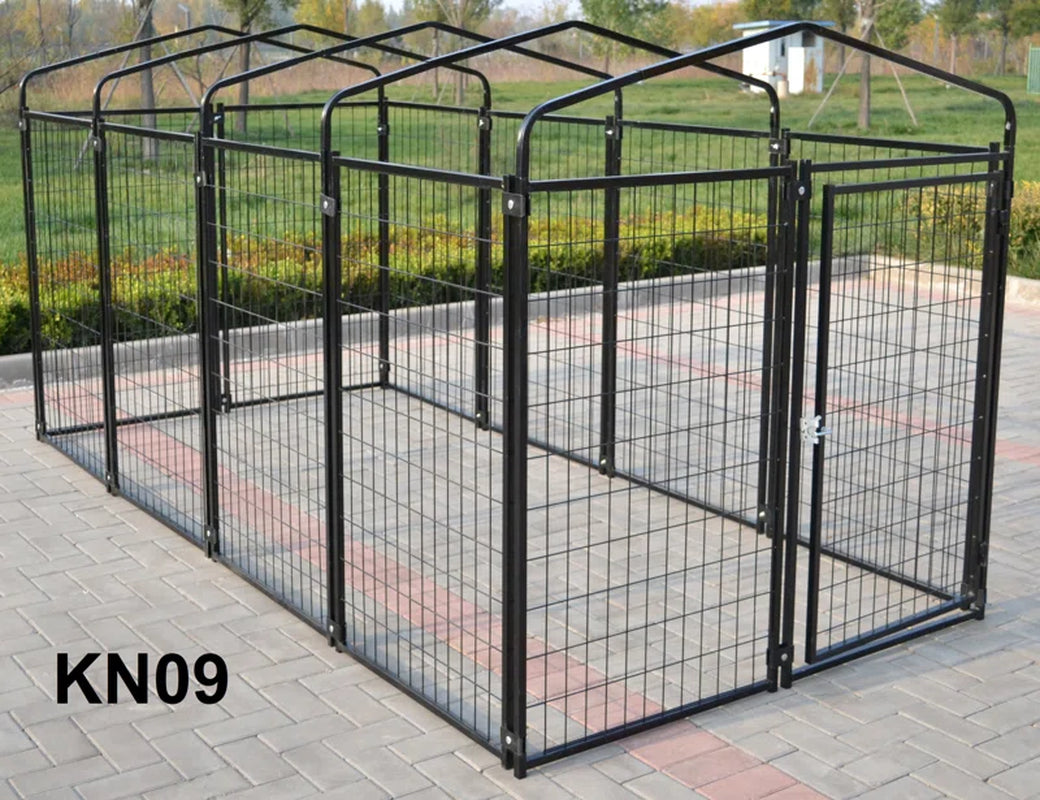 Engrid 66'' H 12 Panel Metal Yard Kennel with Door