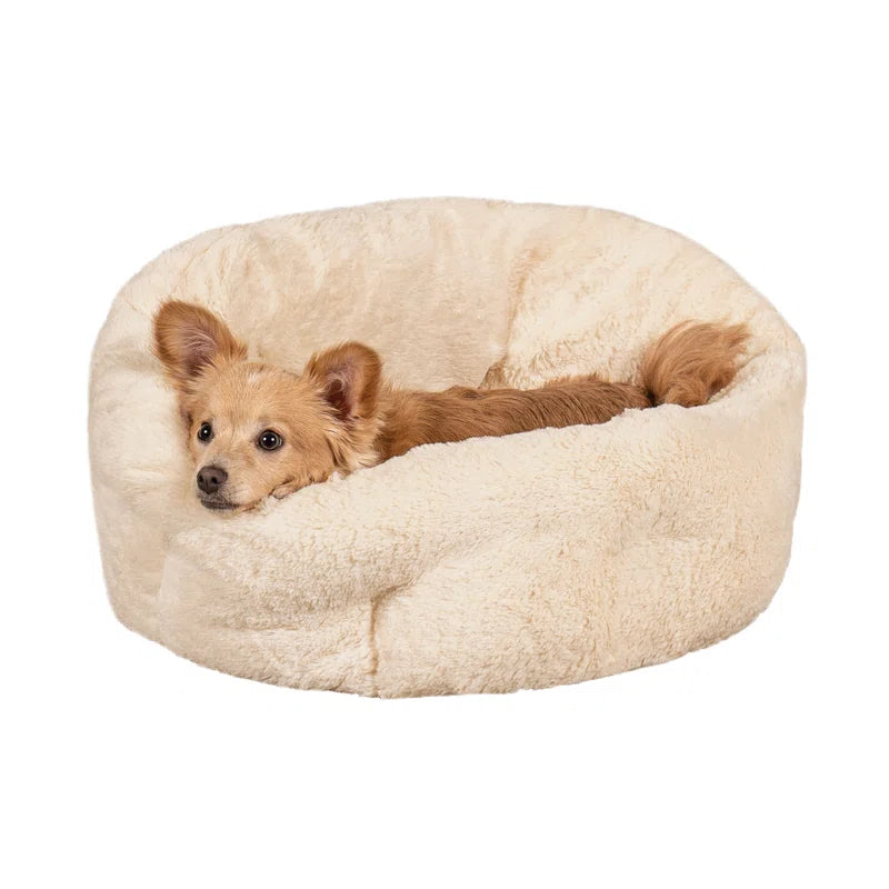 Luxury Faux Fur Warming Hi Lo Cuddler Pet Bed