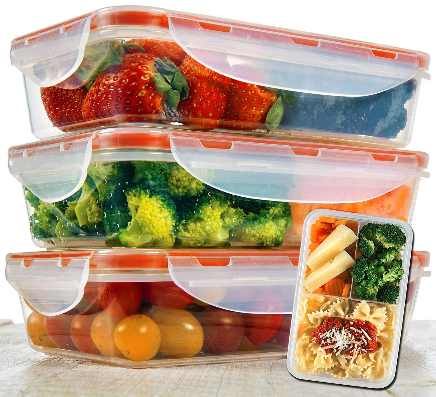 Meal Prep Lunch Box 3 Piece Set Insulated Box for Women Men 3 Bento Containers