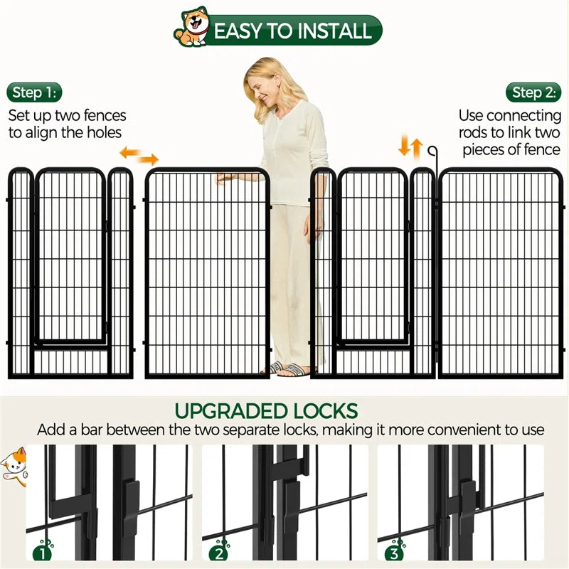 8 Panel Metal Exercise Pen with Door