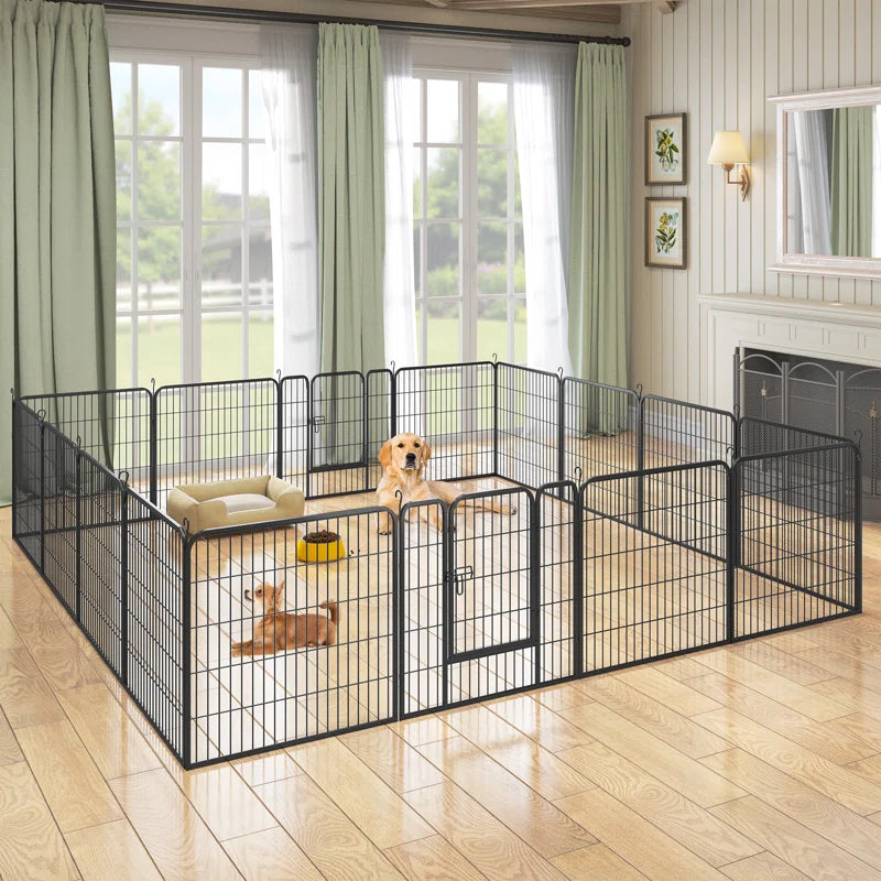 32'W X 24/32/40"H 16 Panel Outdoor Indoor Heavy Duty Dog Pens Pet Fence with 2 Doors
