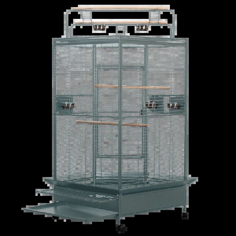 Meachum 72'' Iron Play Top Floor Bird Cage with Perch