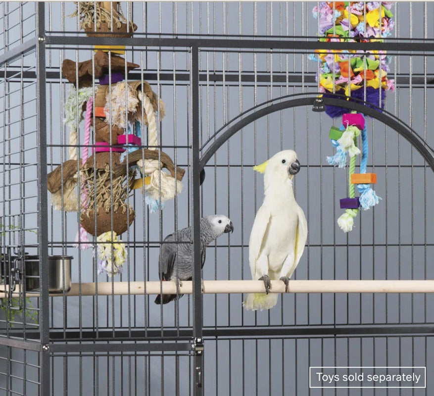 Briceno 78.25'' Steel Flat Top Floor Bird Cage with Wheels