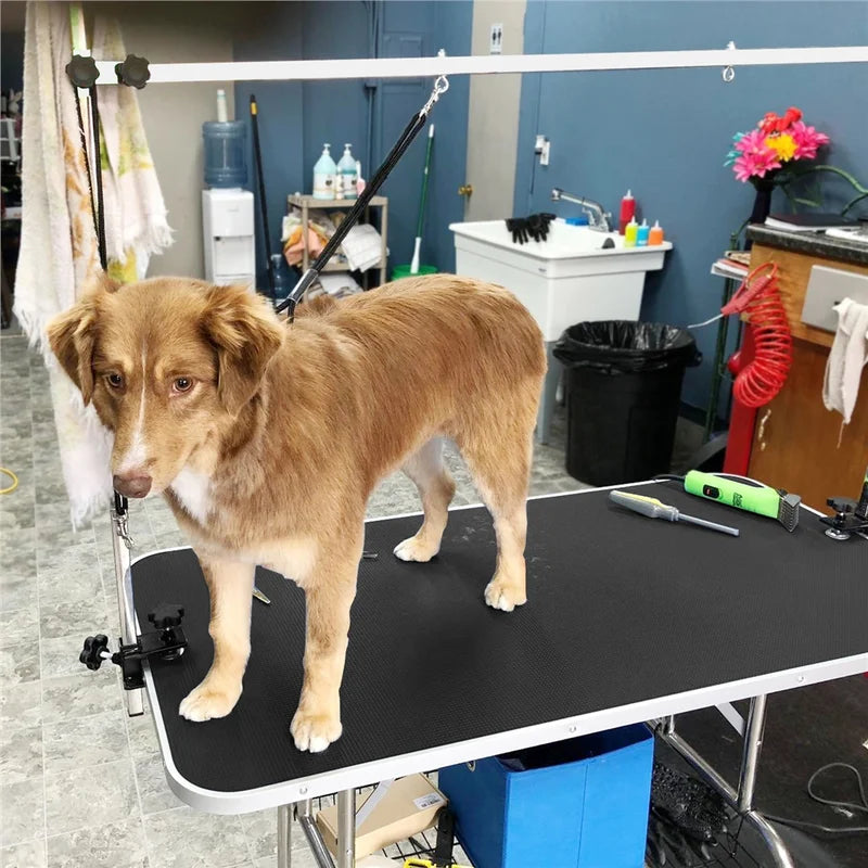 69.7'' H X 46.5'' W X 24'' D Adjustable and Foldable Dog Folding Grooming Table