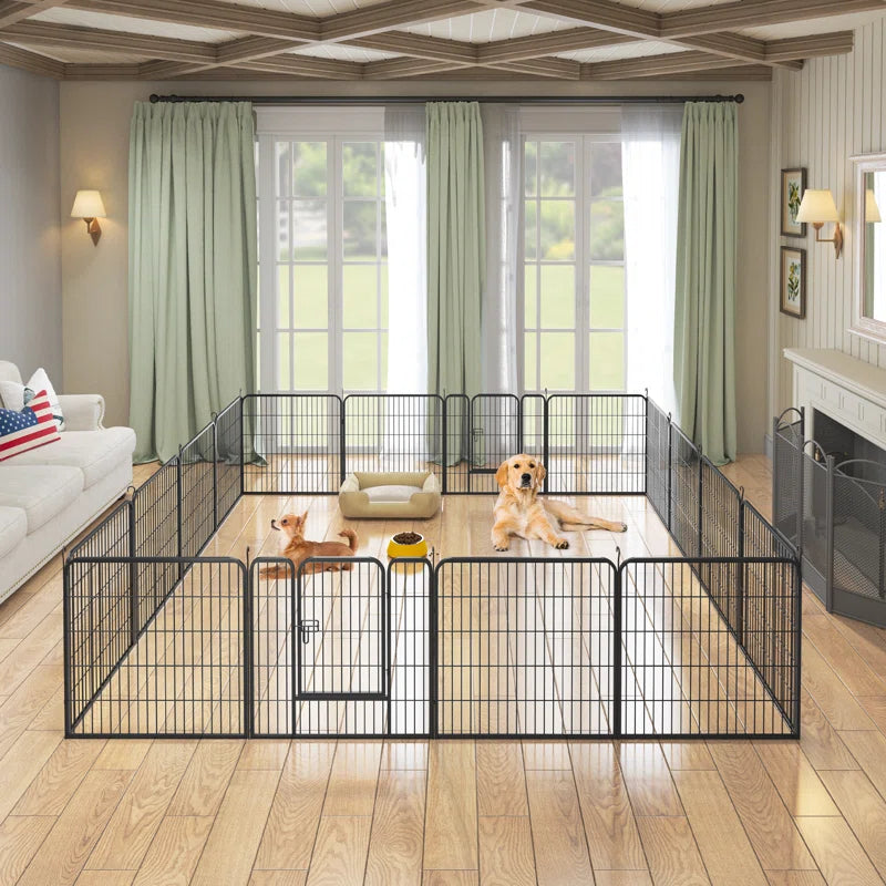 32'W X 24/32/40"H 16 Panel Outdoor Indoor Heavy Duty Dog Pens Pet Fence with 2 Doors
