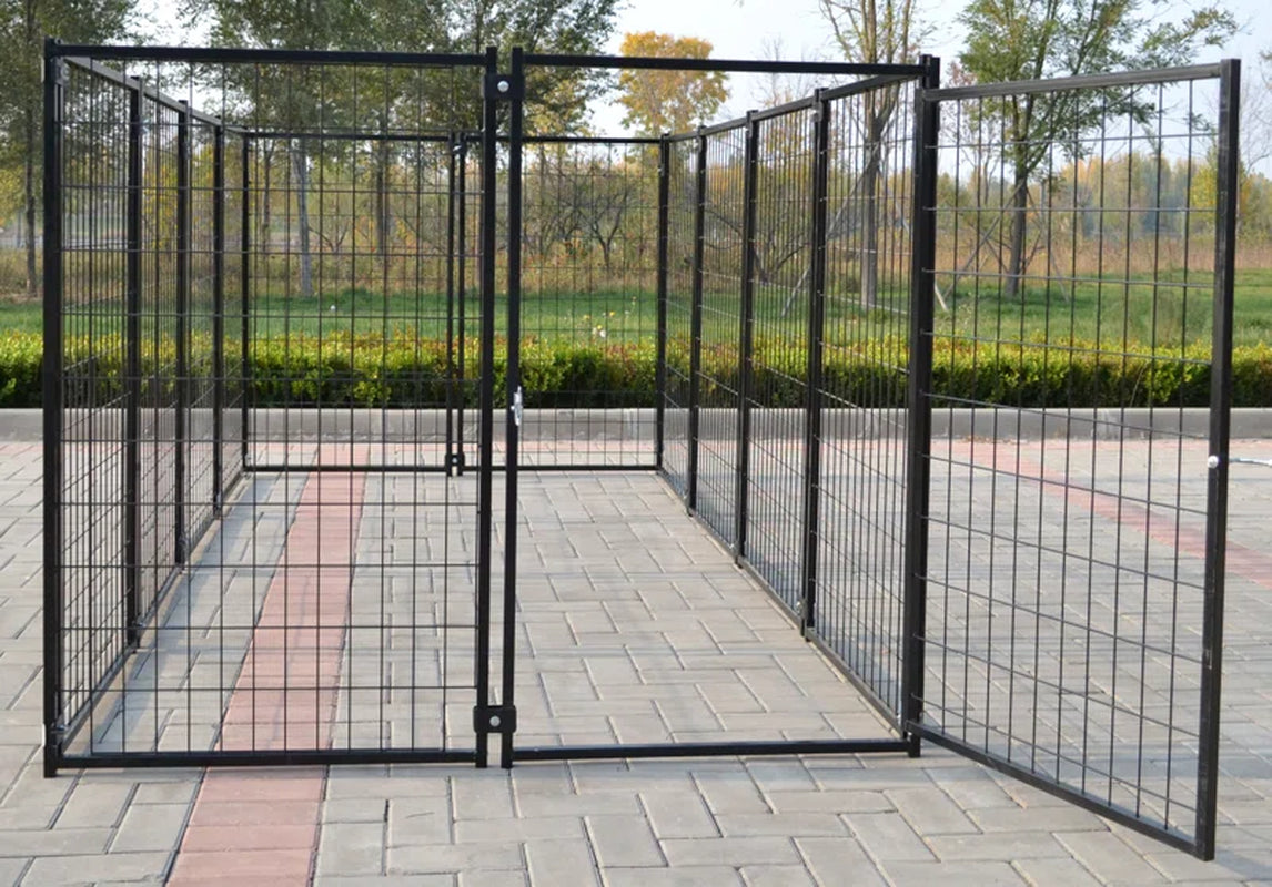 Engrid 66'' H 12 Panel Metal Yard Kennel with Door