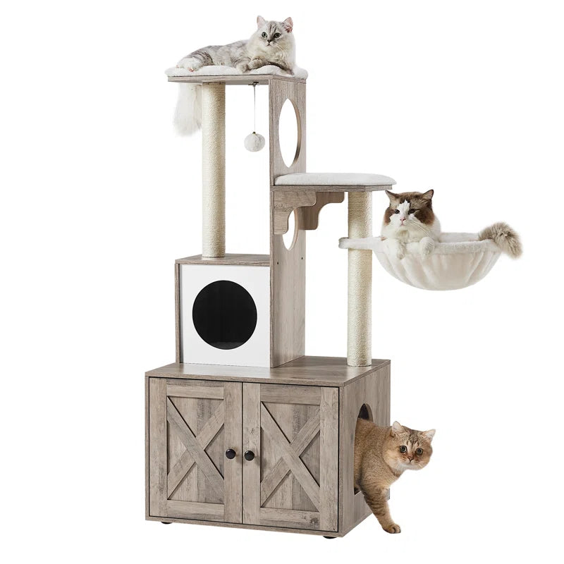 53" Kimmel Cat Tree with Litter Box Enclosure