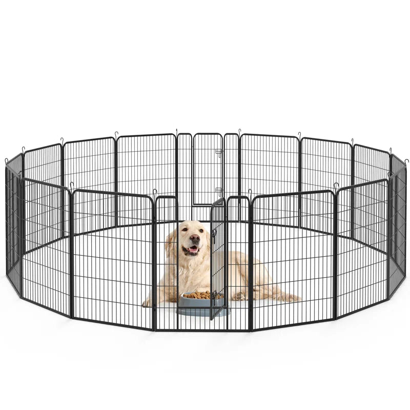 32'W X 24/32/40"H 16 Panel Outdoor Indoor Heavy Duty Dog Pens Pet Fence with 2 Doors