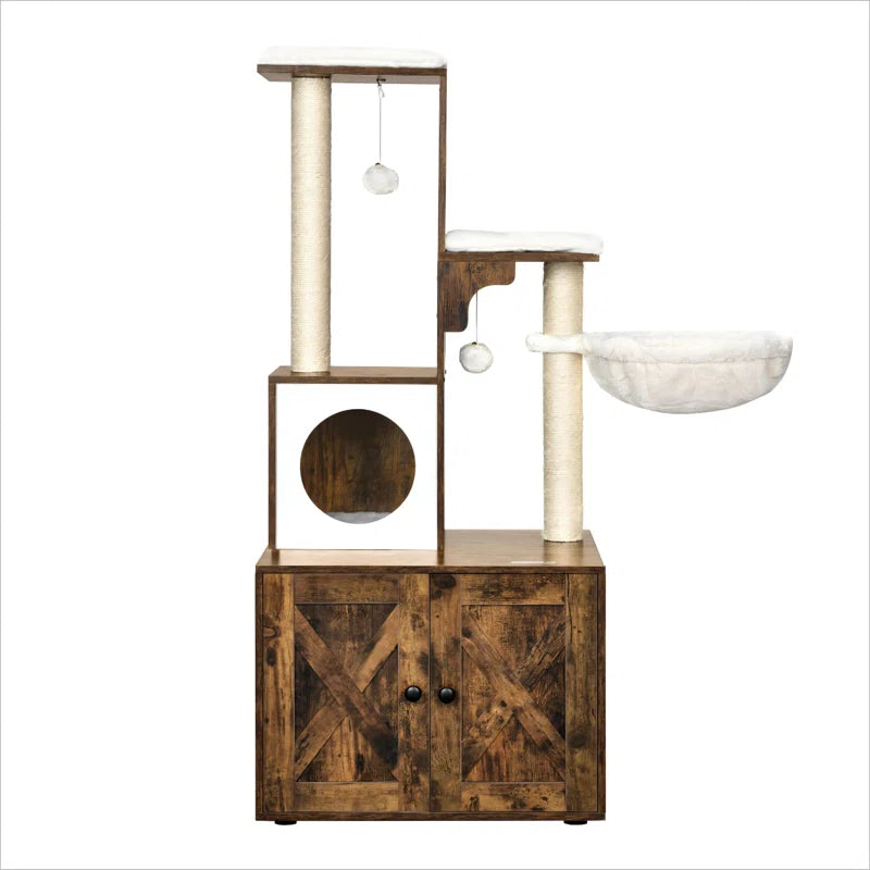 53" Kimmel Cat Tree with Litter Box Enclosure