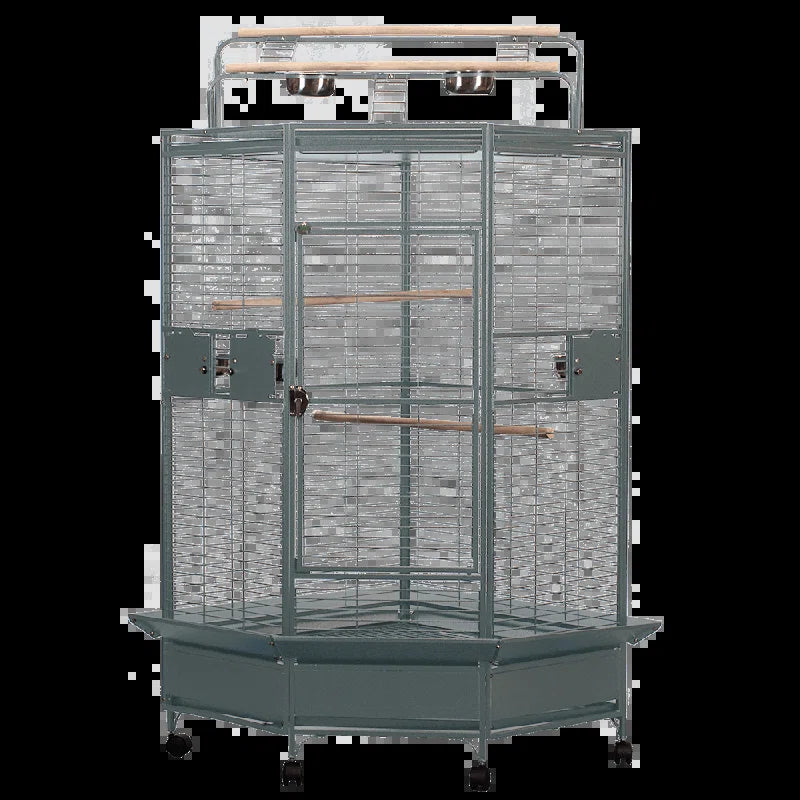 Meachum 72'' Iron Play Top Floor Bird Cage with Perch