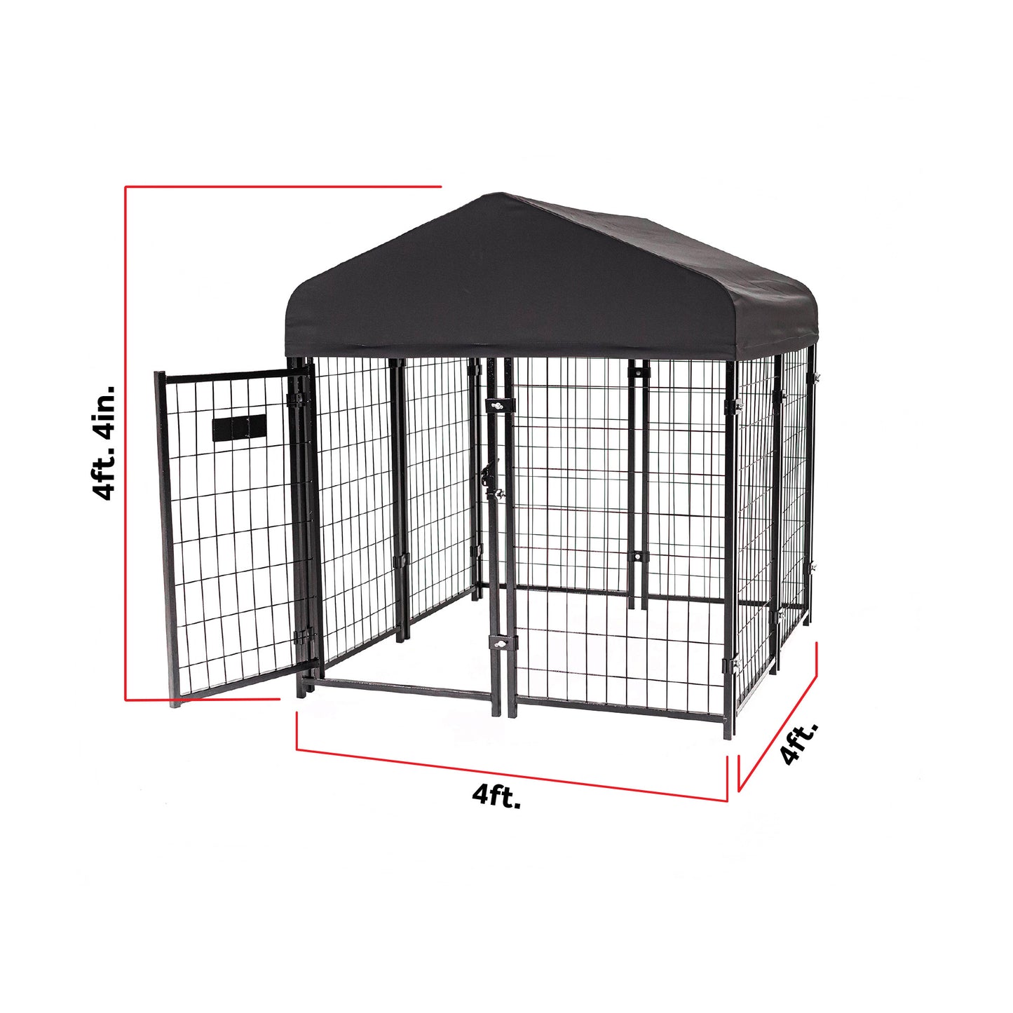 STAY Series Studio Jr. Dog Kennel 4'X4' with Privacy Screen