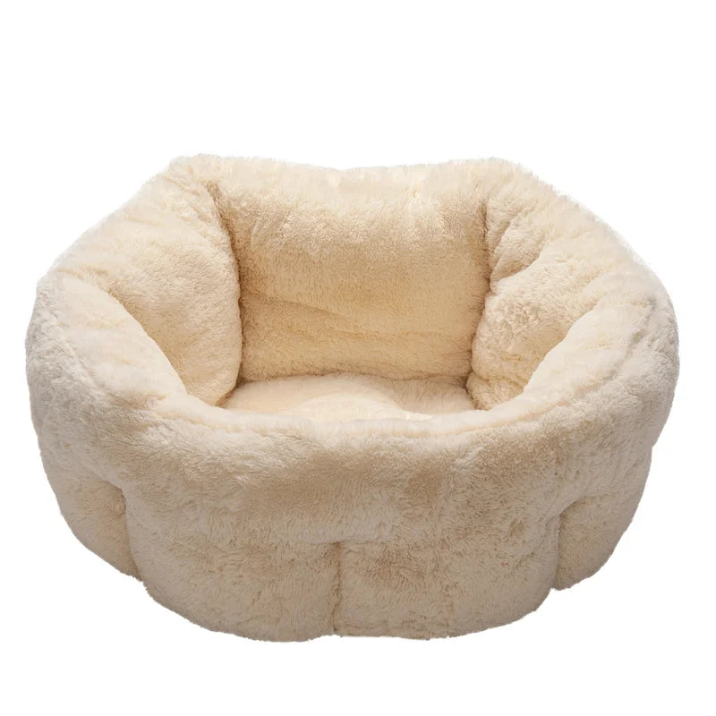 Luxury Faux Fur Warming Hi Lo Cuddler Pet Bed