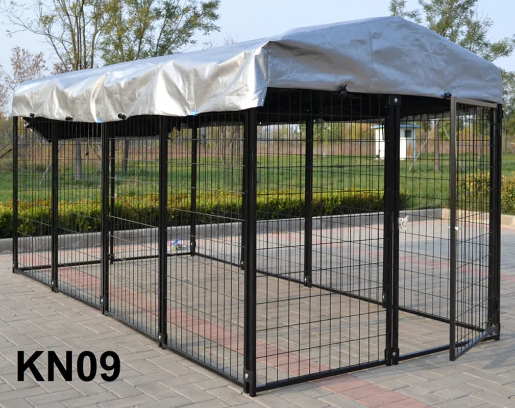 Engrid 66'' H 12 Panel Metal Yard Kennel with Door
