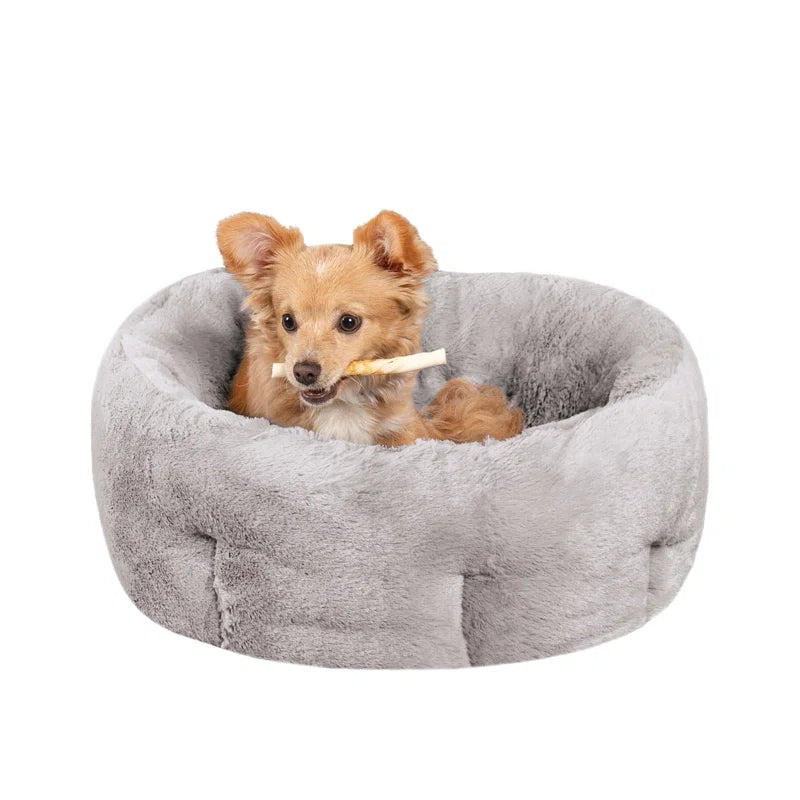 Luxury Faux Fur Warming Hi Lo Cuddler Pet Bed