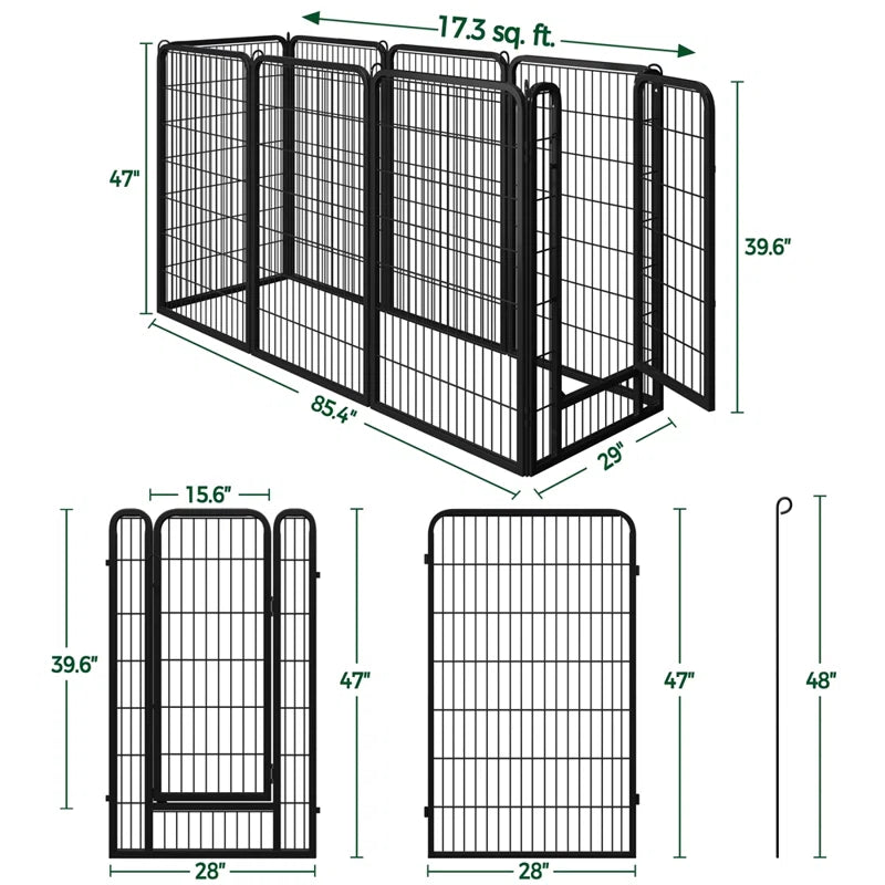 8 Panel Metal Exercise Pen with Door