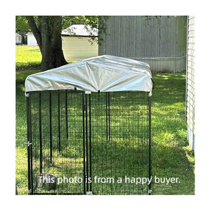 Engrid 66'' H 12 Panel Metal Yard Kennel with Door