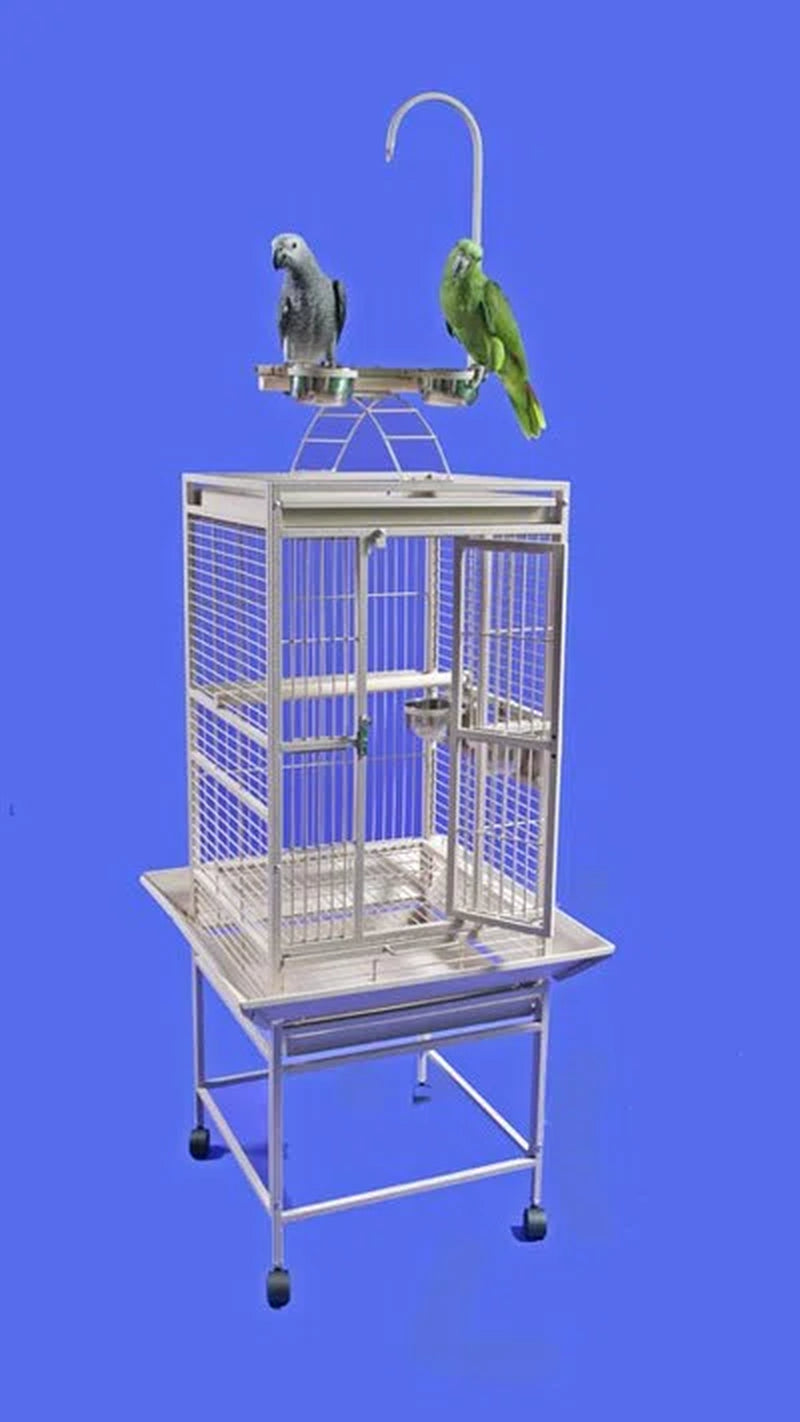 Jackie 62'' Iron Play Top Floor Bird Cage with Wheels