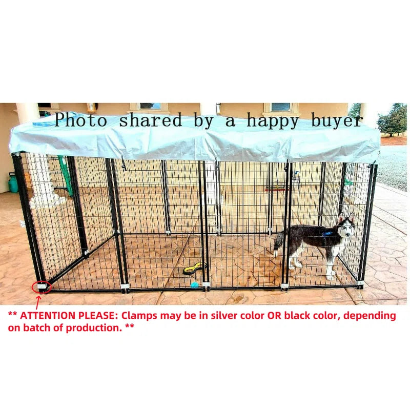 Engrid 66'' H 12 Panel Metal Yard Kennel with Door