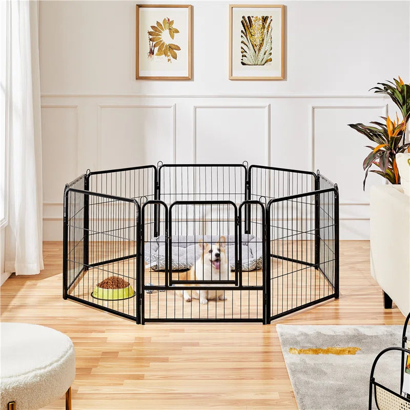 8 Panel Metal Exercise Pen with Door