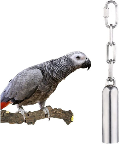 Stainless Steel Bell Toy for Birds,Heavy Duty Bird Cage Toys for Parrots, African Greys, Mini Macaws, Small Cockatoos, Cockatiels & More (Small or Large)