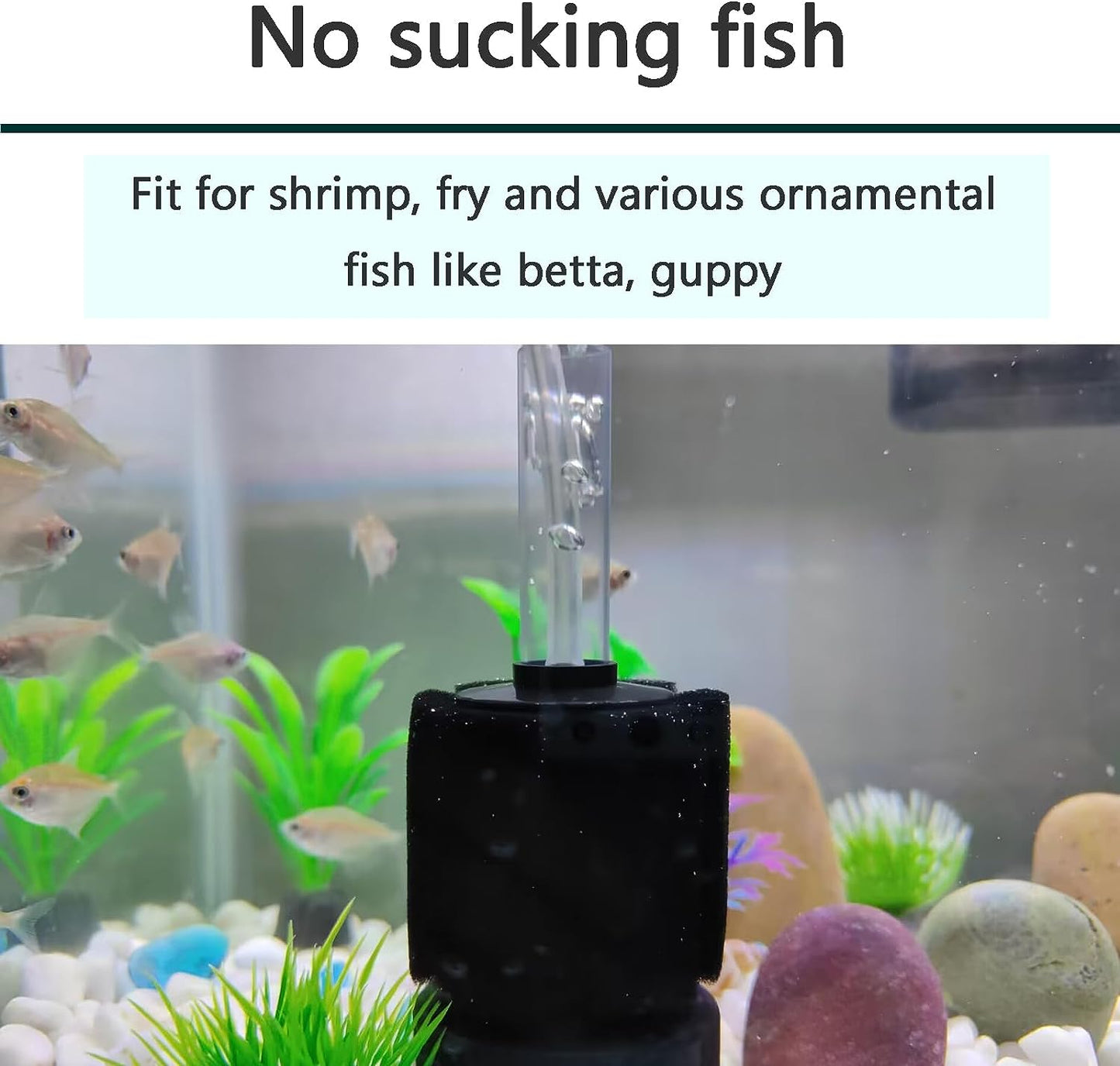 Aquarium Bio Sponge Filter Breeding Fry Betta Shrimp Nano Fish Tank (Small up to 10Gal)