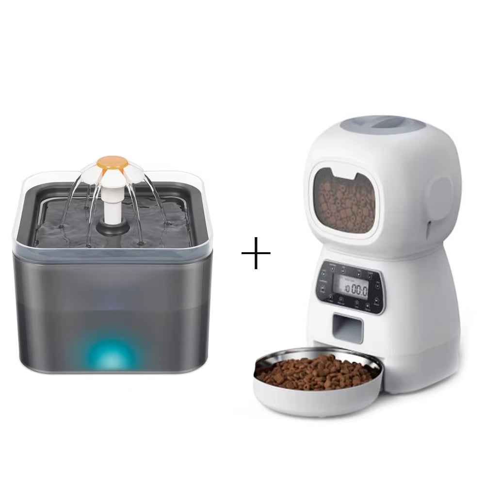 Smart Automatic Dog Cat Feeder 3.5 Liters Dry Food Dispenser plus 2L Water Feeder Suitable for Small and Medium Pet Smart Feeder