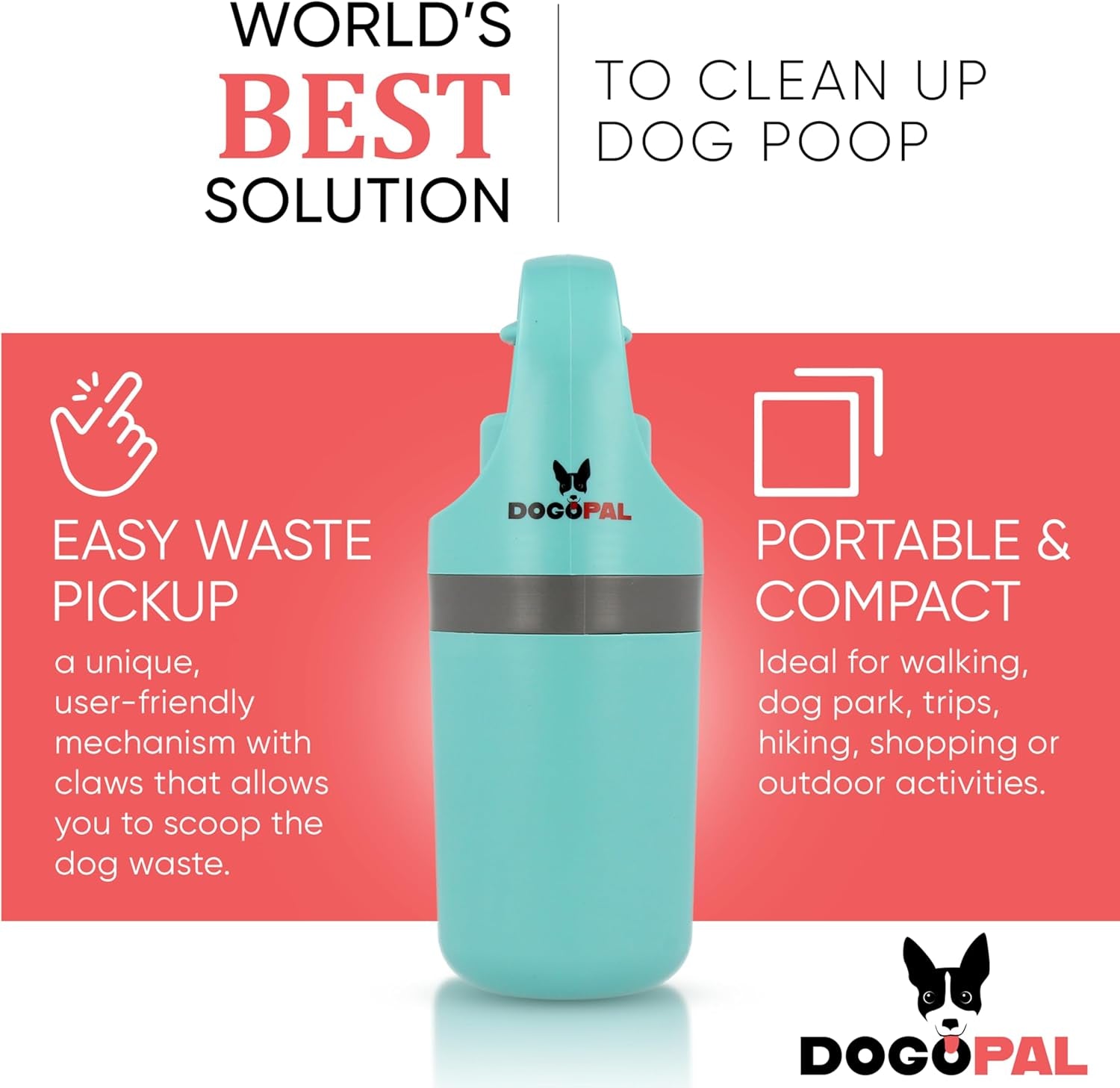 360 Portable Pooper Scooper with Bag Attachment & Dispenser – Lightweight Claw Poop Picker – Ideal for Small & Large Dogs – No-Touch, Hands-Free Waste Removal 2.0