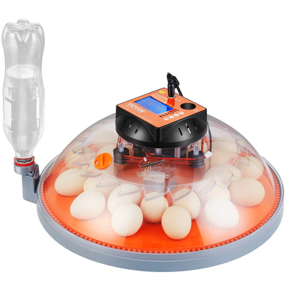 VEVOR Egg Incubator, Incubators for Hatching Eggs, Automatic Egg Turner with Temperature and Humidity Control, 24 Eggs Poultry Hatcher with ABS Transparent Shell for Chicken, Duck, Quail