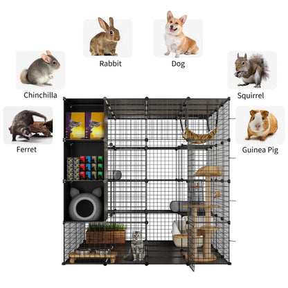 Boivin Portable Outdoor Cat Cage, Catio, Cat House, with Shelves