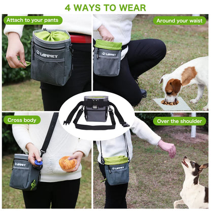 Dog Treat Pouch with Waist Belt, Pet Training Bag for Small Large Dogs Walking