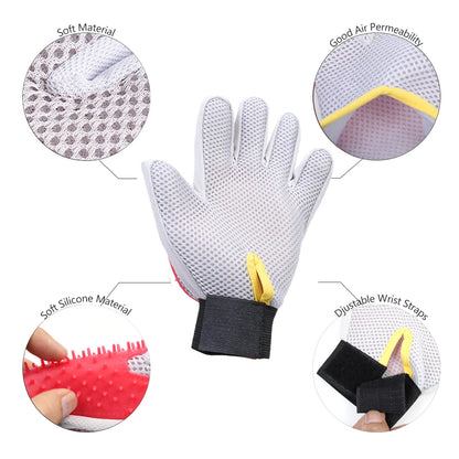 Soft Cat Grooming Gloves, Efficient Pet Hair Remover Massage Mitt, Deshedding Brush Gloves for Cats, Dogs, Rabbits and Horses