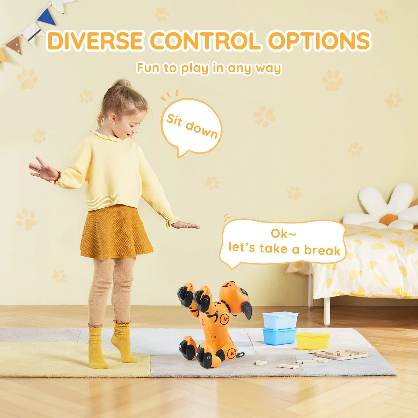 VEVOR RC Robot Dog Toy Talking Dancing Touch & Voice Remote Control Programmable