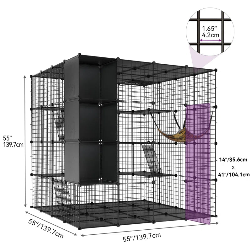 Boivin Portable Outdoor Cat Cage, Catio, Cat House, with Shelves