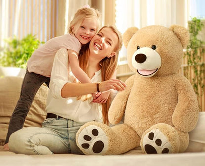 Big Plush Giant Teddy Bear Premium Soft Stuffed Animals Light Brown,51 Inches