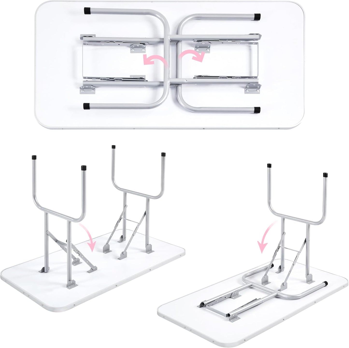 46'' Pet Grooming Table for Large Dogs Adjustable Height - Portable Trimming Table Drying Table W/Arm/Noose/Mesh Tray Maximum Capacity up to 265Lb -Pink