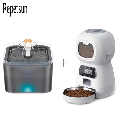 Smart Automatic Dog Cat Feeder 3.5 Liters Dry Food Dispenser plus 2L Water Feeder Suitable for Small and Medium Pet Smart Feeder