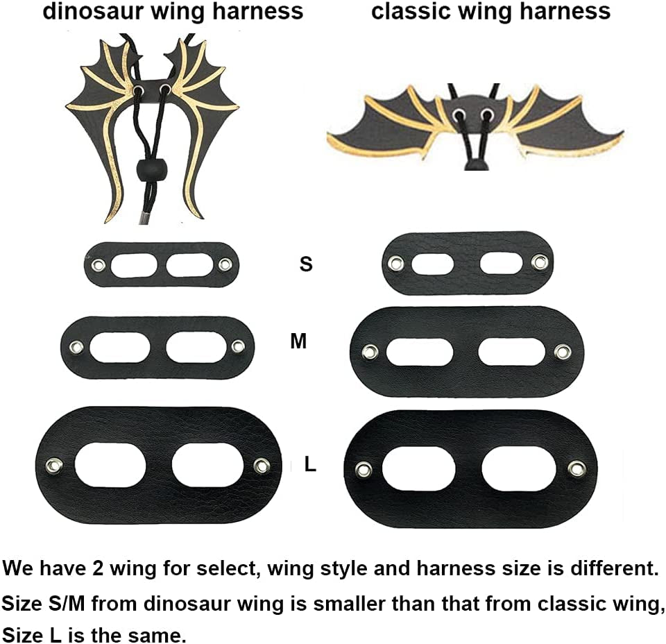 Bearded Dragon Leash Harness, 3 Size Pack Black Leather Wing Lizard Harness with Removable Lizard Leash for Bearded Dragon Lizard Reptiles (Black)