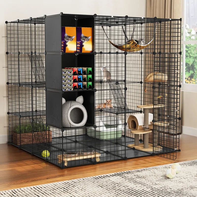 Boivin Portable Outdoor Cat Cage, Catio, Cat House, with Shelves