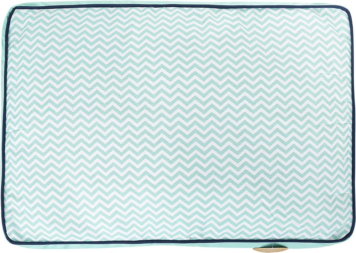 Now House for Pets by  Teal Chevron Cushion Dog Bed, Medium Medium Dog Bed Washable Dog Bed for Medium Dogs by Now House by