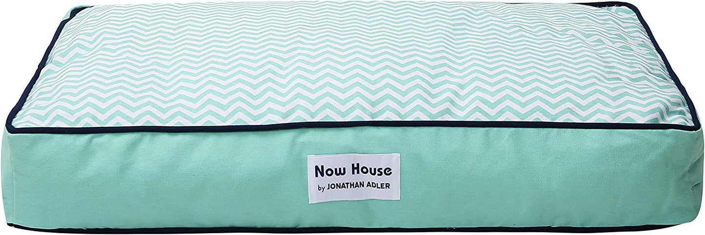 Now House for Pets by  Teal Chevron Cushion Dog Bed, Medium Medium Dog Bed Washable Dog Bed for Medium Dogs by Now House by