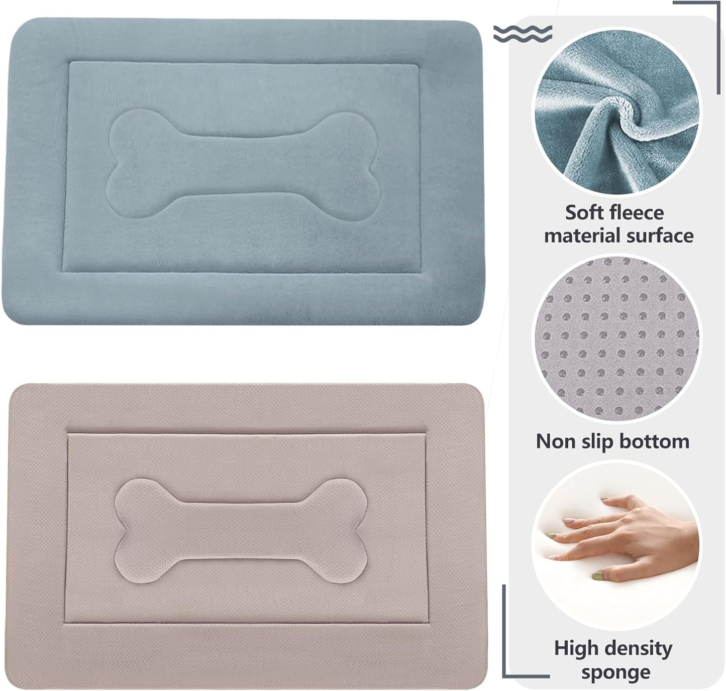 Large Dog Bed Crate Pad Mat 42In Washable Non-Slip Bottom Pet Bed Cat Beds Mattress Kennel Pad