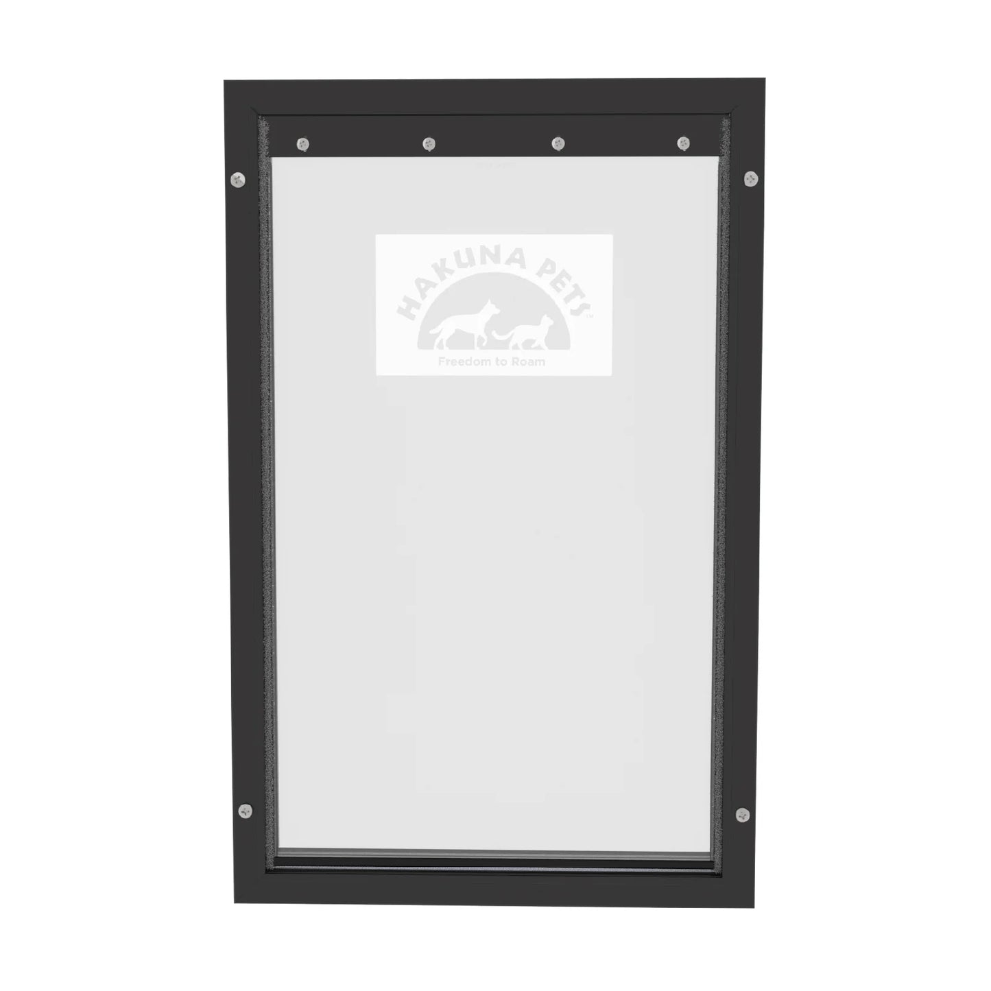 Black Deluxe Aluminum Extra Large Pet Door for Doors up to 2.76", for Pets up to 220Lbs