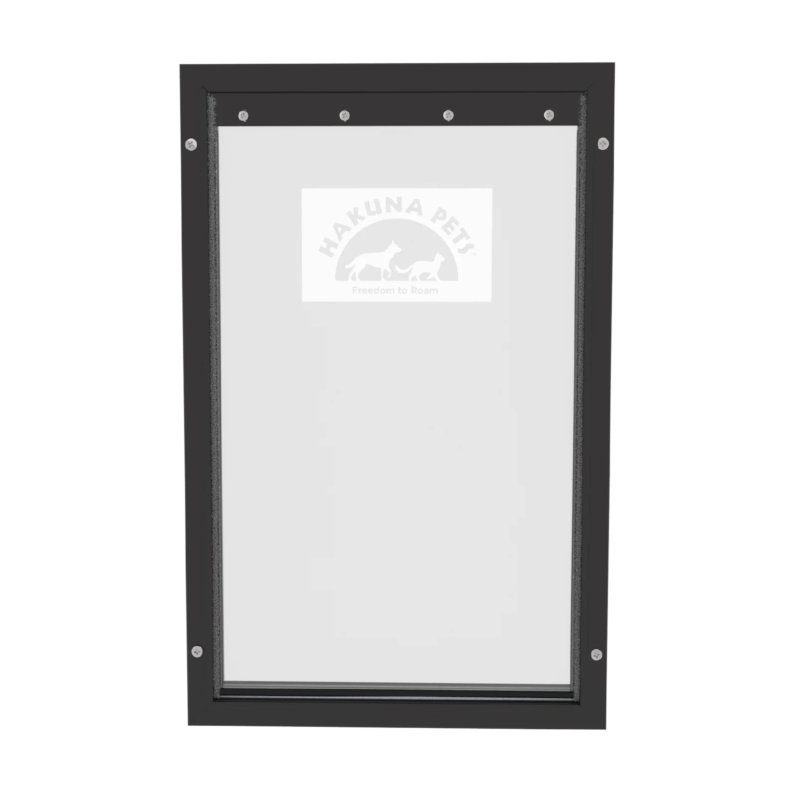 Black Deluxe Aluminum Extra Large Pet Door for Doors up to 2.76", for Pets up to 220Lbs