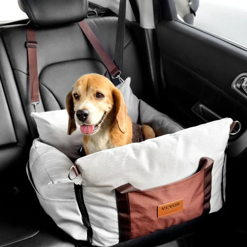 VEVOR Dog Booster Car Seat Pet Car Seat for Small Dog up to 25Lbs Gray