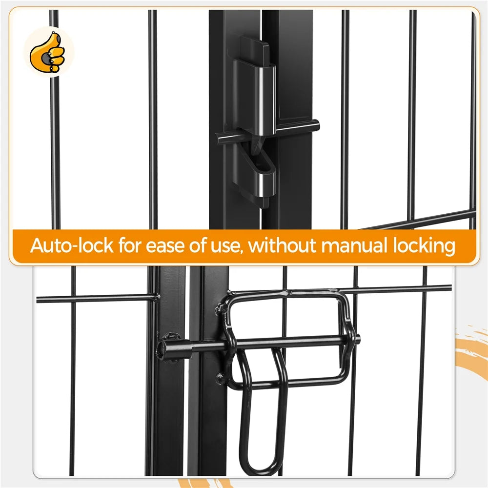 47.5″ Tall 8 Panels Metal Dog Playpen for Exercise Outdoor Indoor Fence, Black